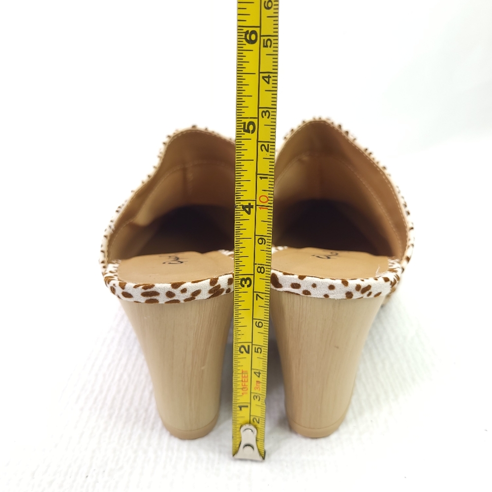 Qupid Block Heel Mules Animal Print Pointed Toe A… - image 5